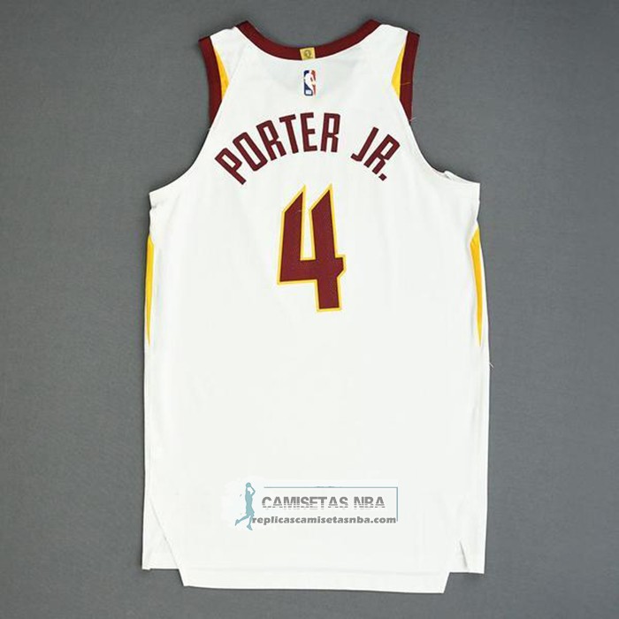 Camiseta Cleveland Cavaliers Kevin Porter Jr. NO 4 Association Autentico Blanco